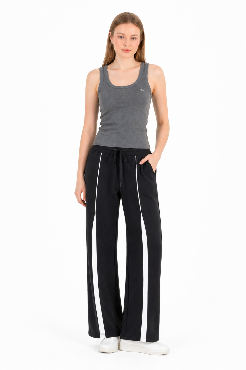 Oys Şeritli Siyah Sweatpant