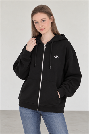 Alo Yoga Siyah Sweatshirt