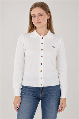 Lc Polo Yaka Ekru Hırka