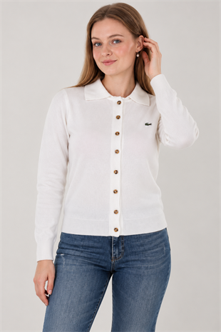 Lc Polo Yaka Ekru Hırka