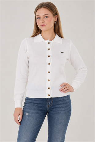 Lc Polo Yaka Ekru Hırka