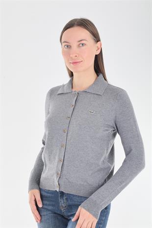 Lc Polo Yaka Gri Hırka