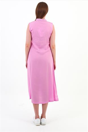 LC Polo Yaka Pembe Elbise