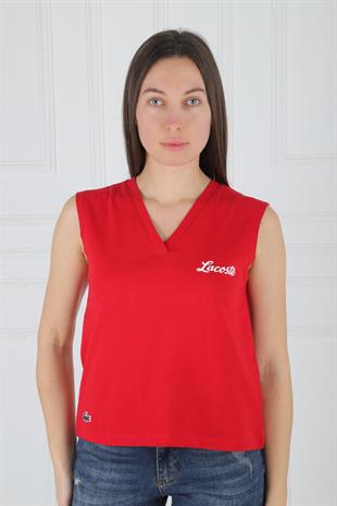LC V Yakalı Arkası Yırtmaçlı Kırmızı Atlet