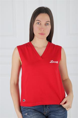 LC V Yakalı Arkası Yırtmaçlı Kırmızı Atlet