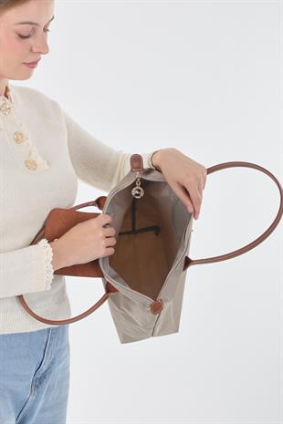 Longchamp Bej Medium Boy Çanta