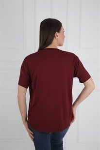 OYS Bordo Bisiklet Yaka Modal Tişört