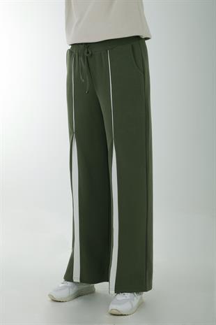 Oys Şeritli Haki Sweatpant