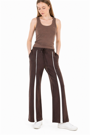 Oys Şeritli Acı Kahve Sweatpant
