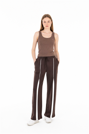Oys Şeritli Acı Kahve Sweatpant