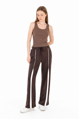 Oys Şeritli Acı Kahve Sweatpant