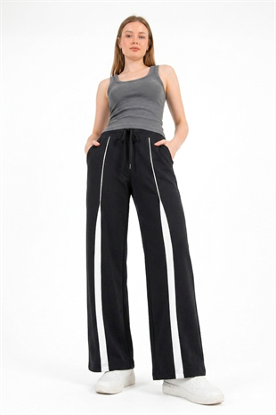 Oys Şeritli Siyah Sweatpant