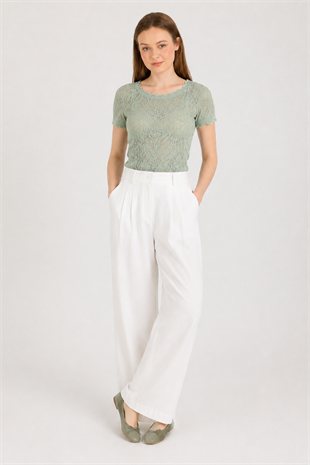 Yeşil Dantelli Bodysuit