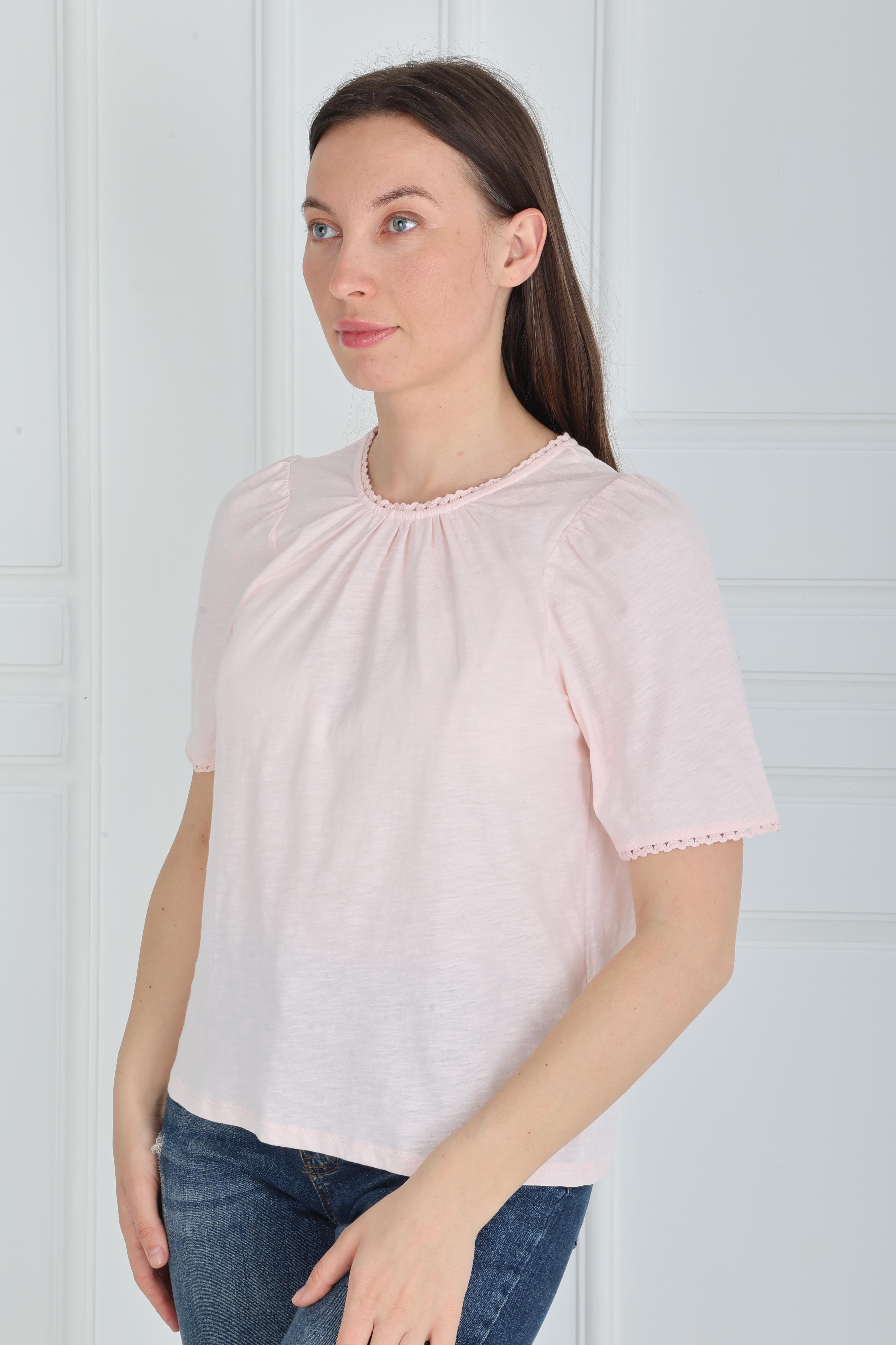 Büzgülü Pembe Tişört