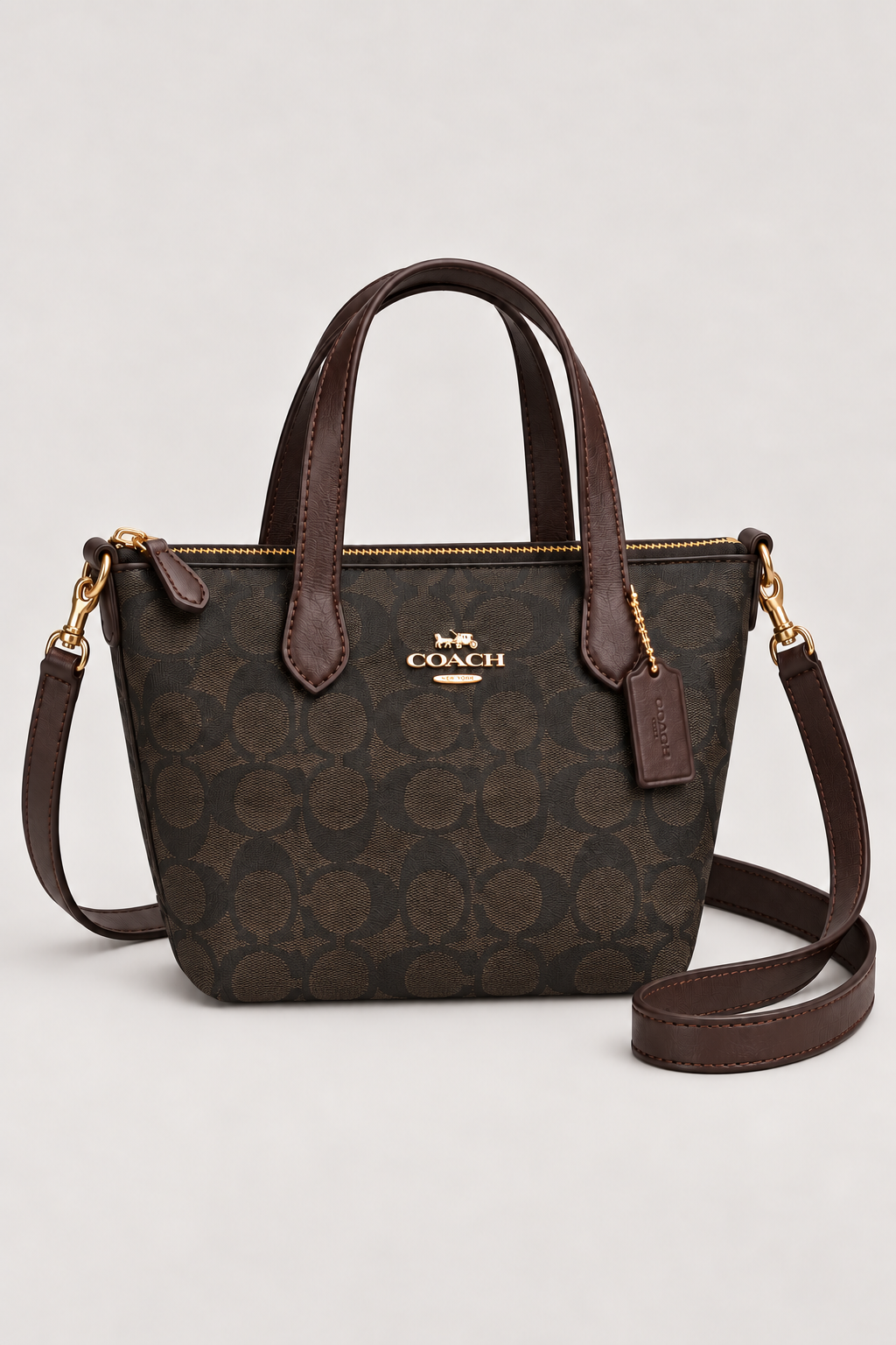 Coac Mini Koyu Kahverengi Monogram