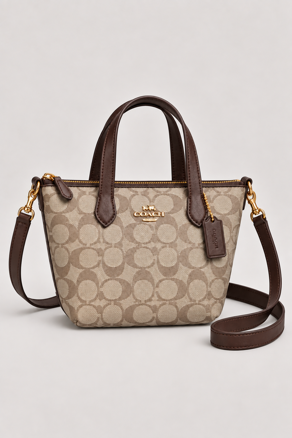 Coac Mini Vizon Koyu Kahverengi Monogram