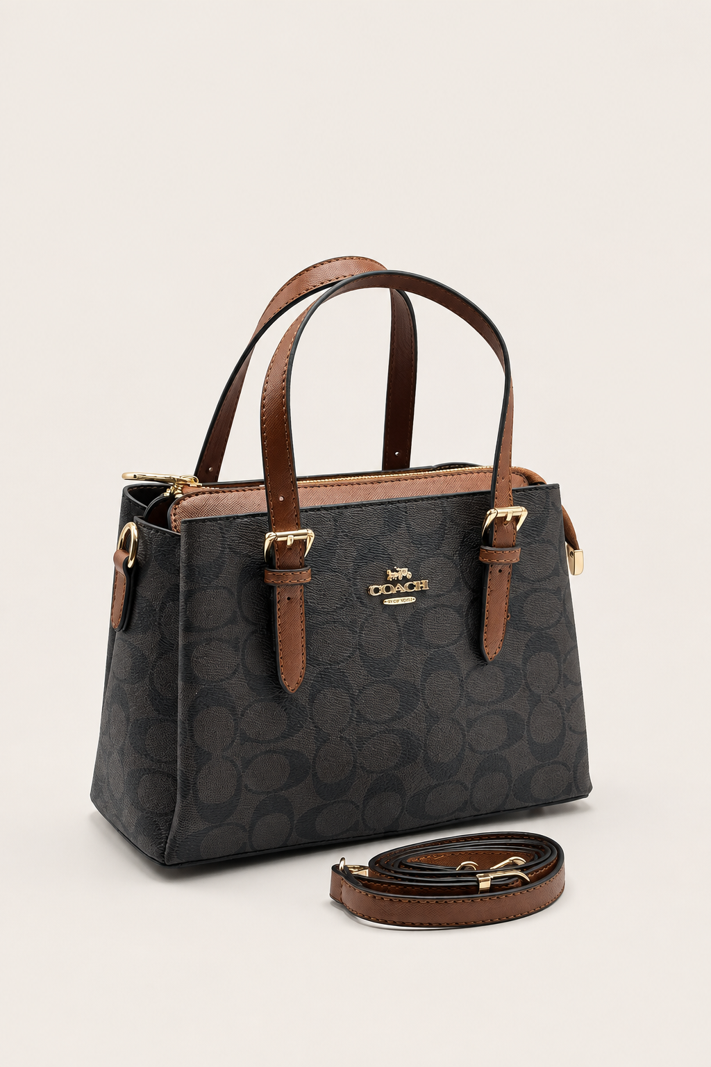 Coac Mon Koyu Kahve Monogram Kahverengi Detaylı