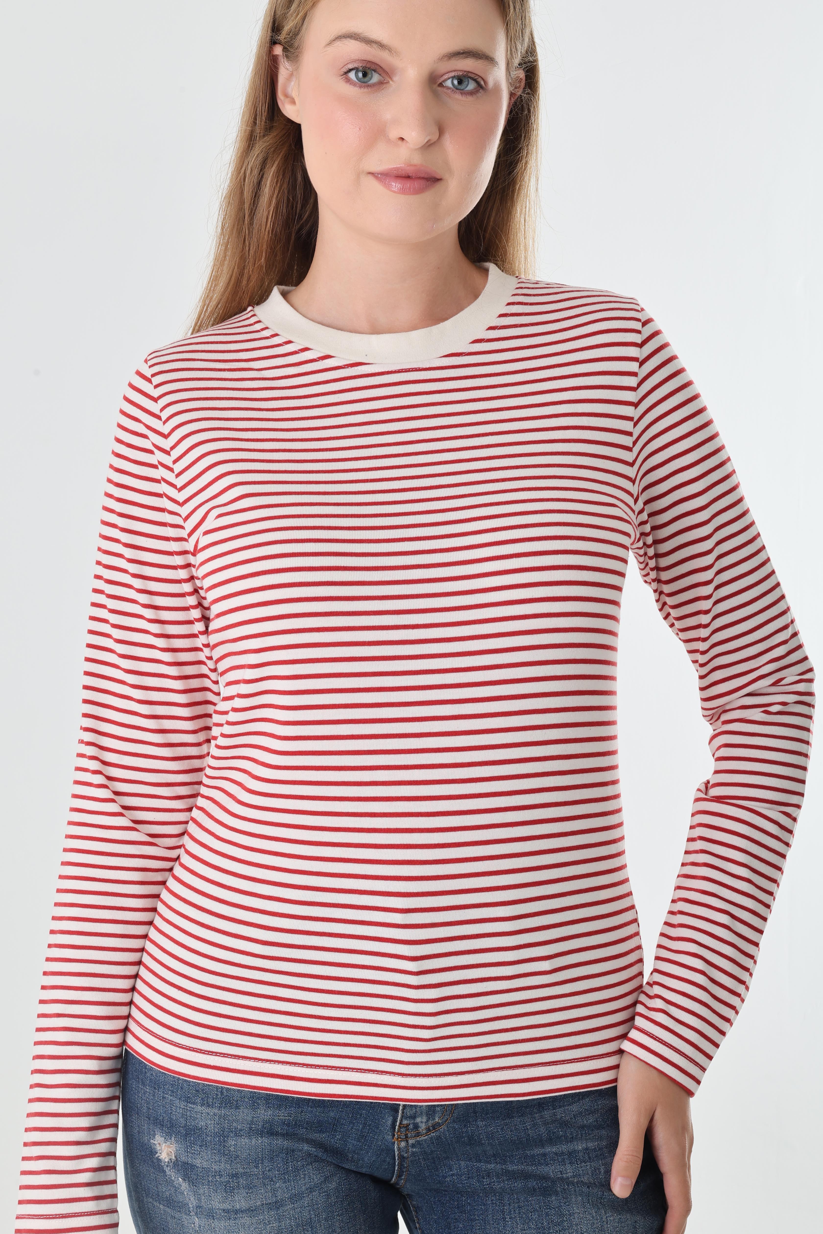 CS Kırmızı Çizgili Sweatshirt