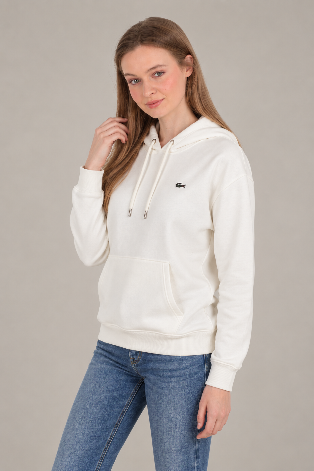 Lc Kapişonlu Modal Beyaz Sweatshirt