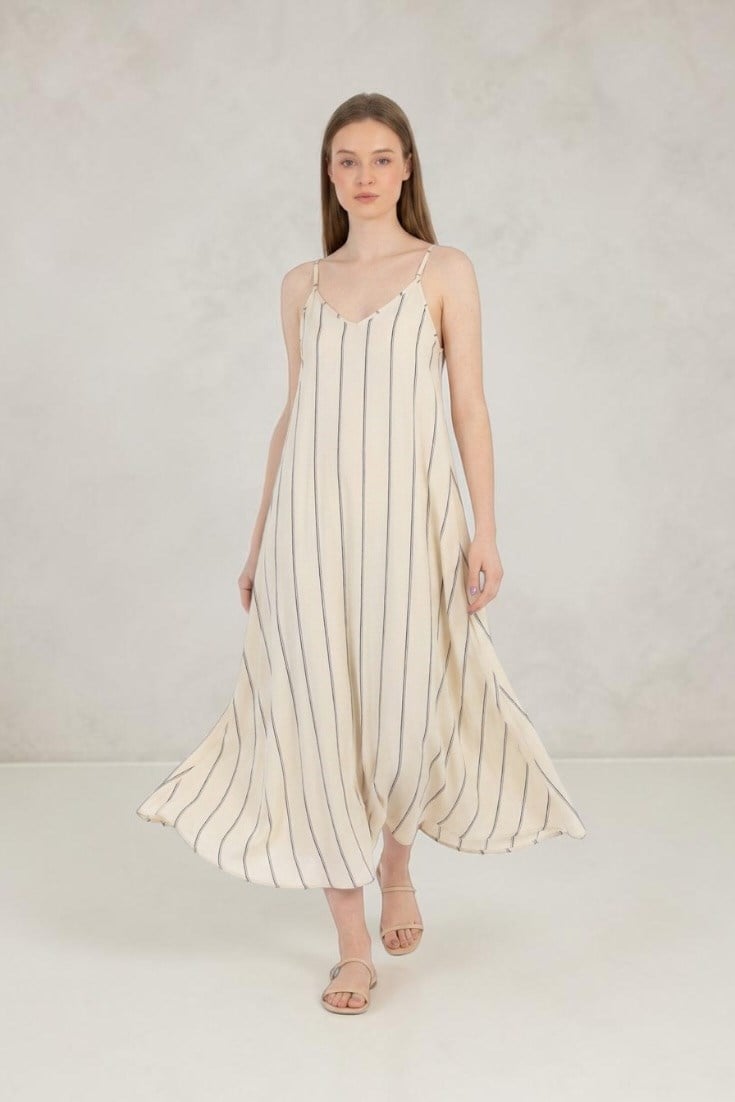 Lc Modal Kumaş Ekru Elbise