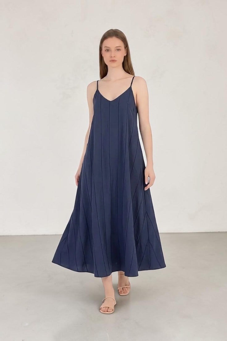 Lc Modal Kumaş Lacivert Elbise