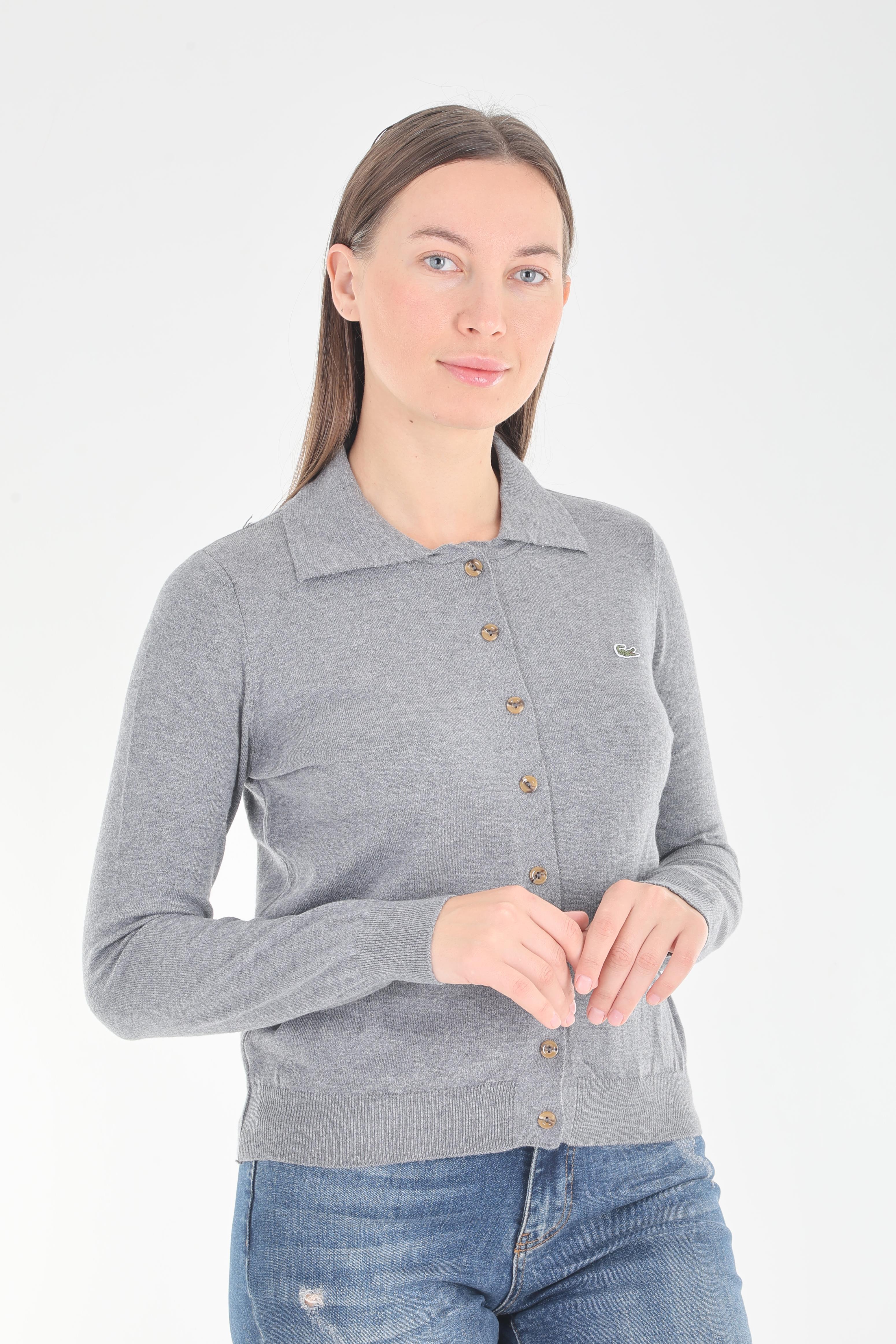 Lc Polo Yaka Gri Hırka