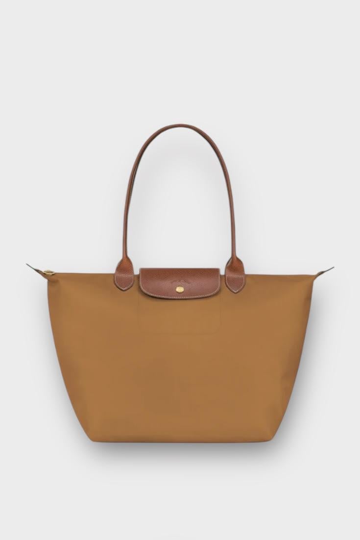 Longchamp Açık Kahve Large Boy Çift Sap Çanta