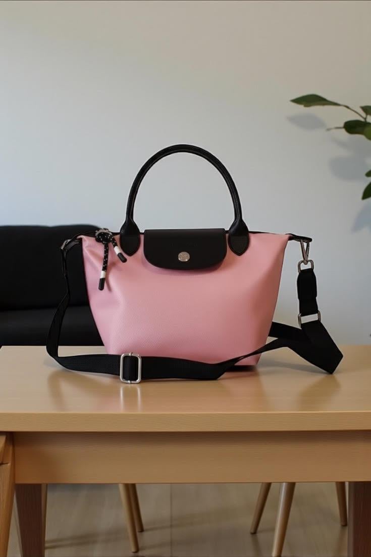 Longchamp Kanvas Pembe Çanta