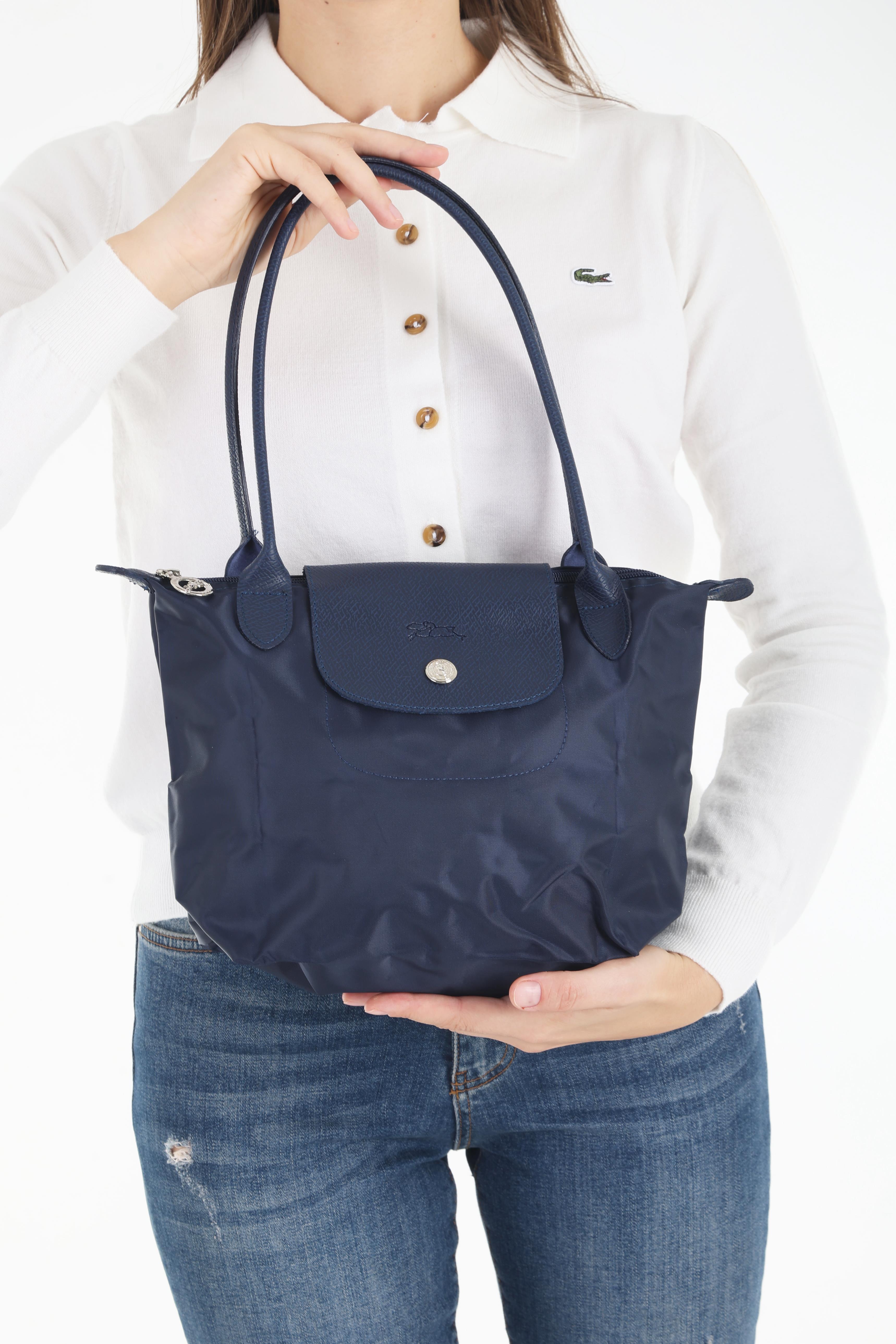 Longchamp Lacivert Çift Sap Small Çanta