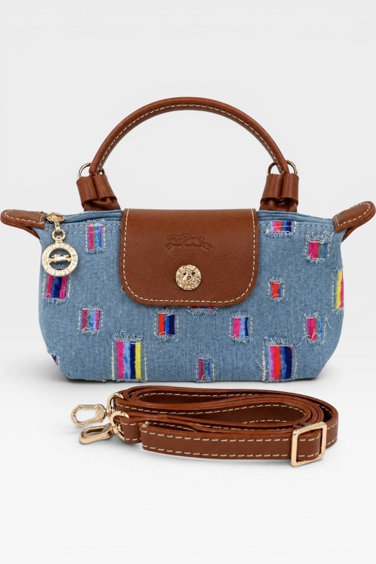Longchamp Xs Denim Kumaş Açık Mavi