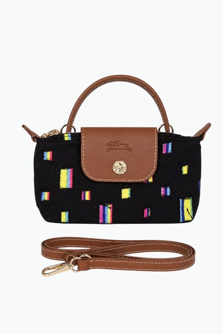 Longchamp Xs Denim Kumaş Siyah