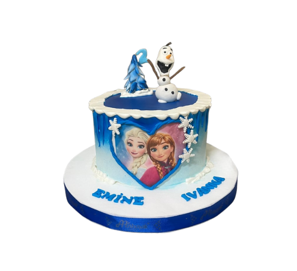 Elsa - Anna - Olaf Şantili Pasta