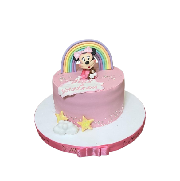 Gökkuşağı ve Minnie Mouse Pasta