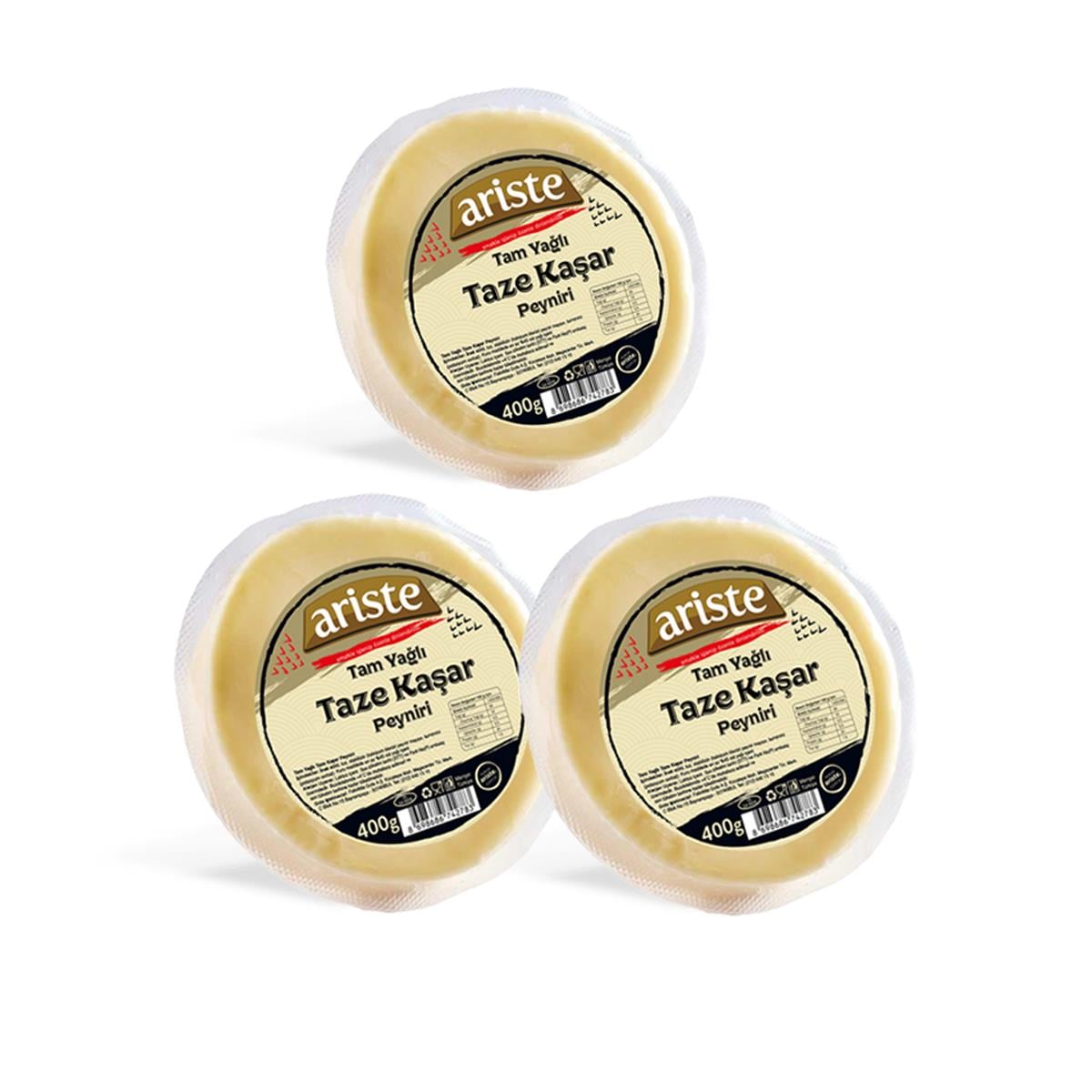 3'LÜ TAZE KAŞAR PEYNİRİ 1200 GR