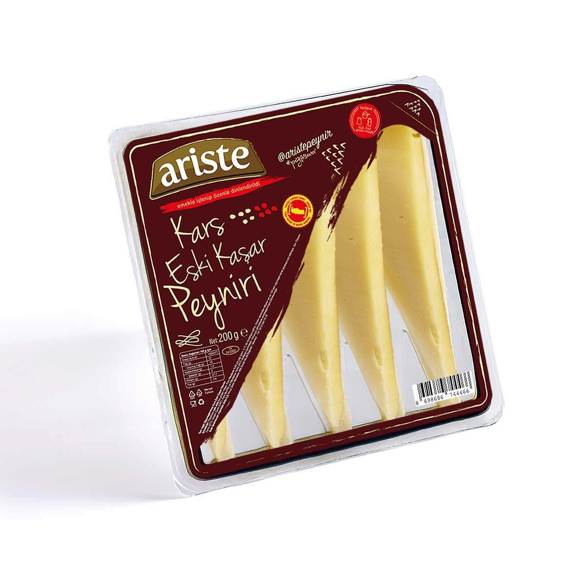 Keyif Serisi – Dilimli Kars Eski Kaşar Peyniri 200 gr – Olgunlaştırılmış