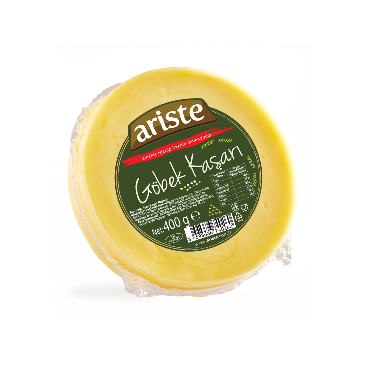 Göbek Kaşarı 400 gr – Tam Yağlı