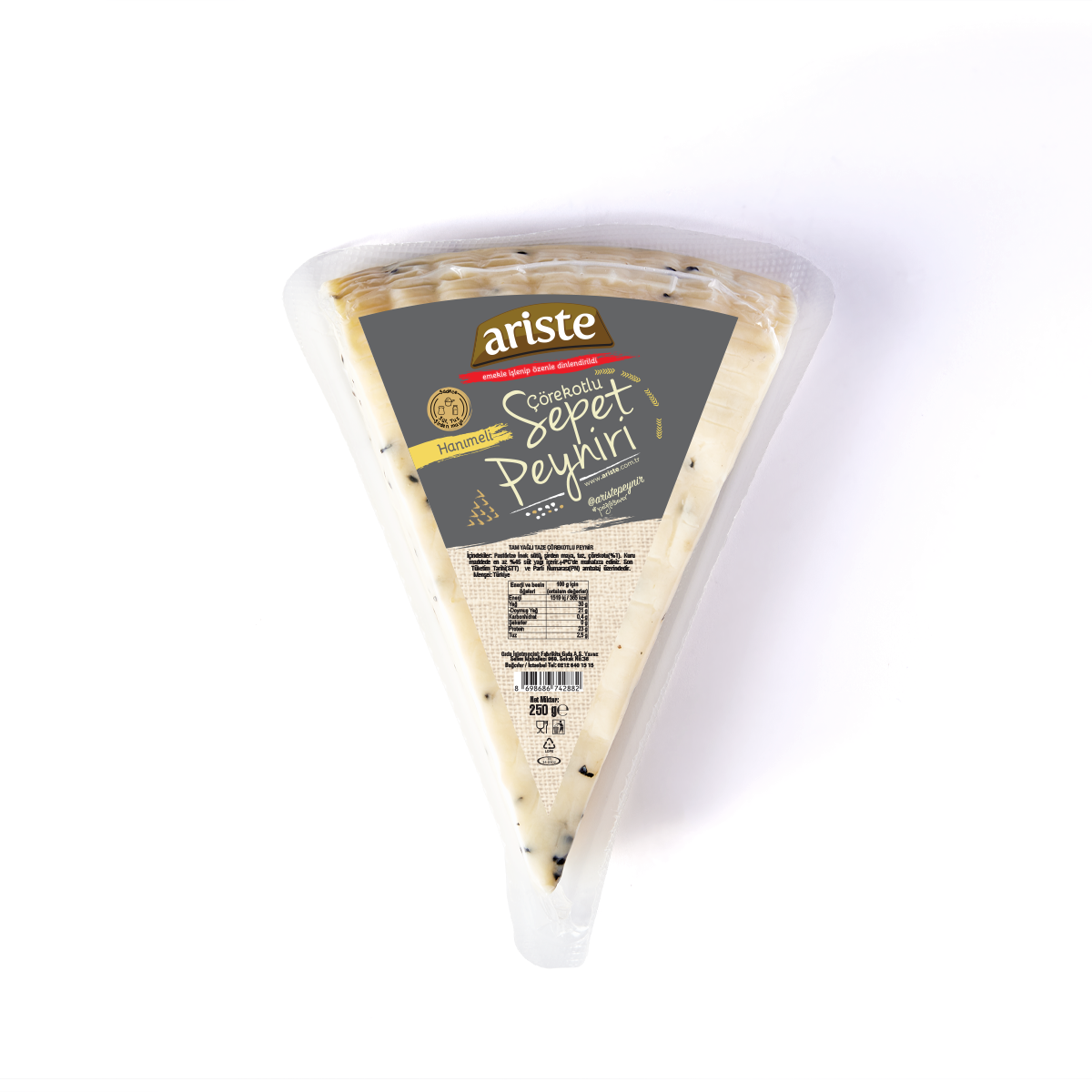 Hanımeli Çörekotlu Tam Yağlı Sepet Peyniri 250 gr