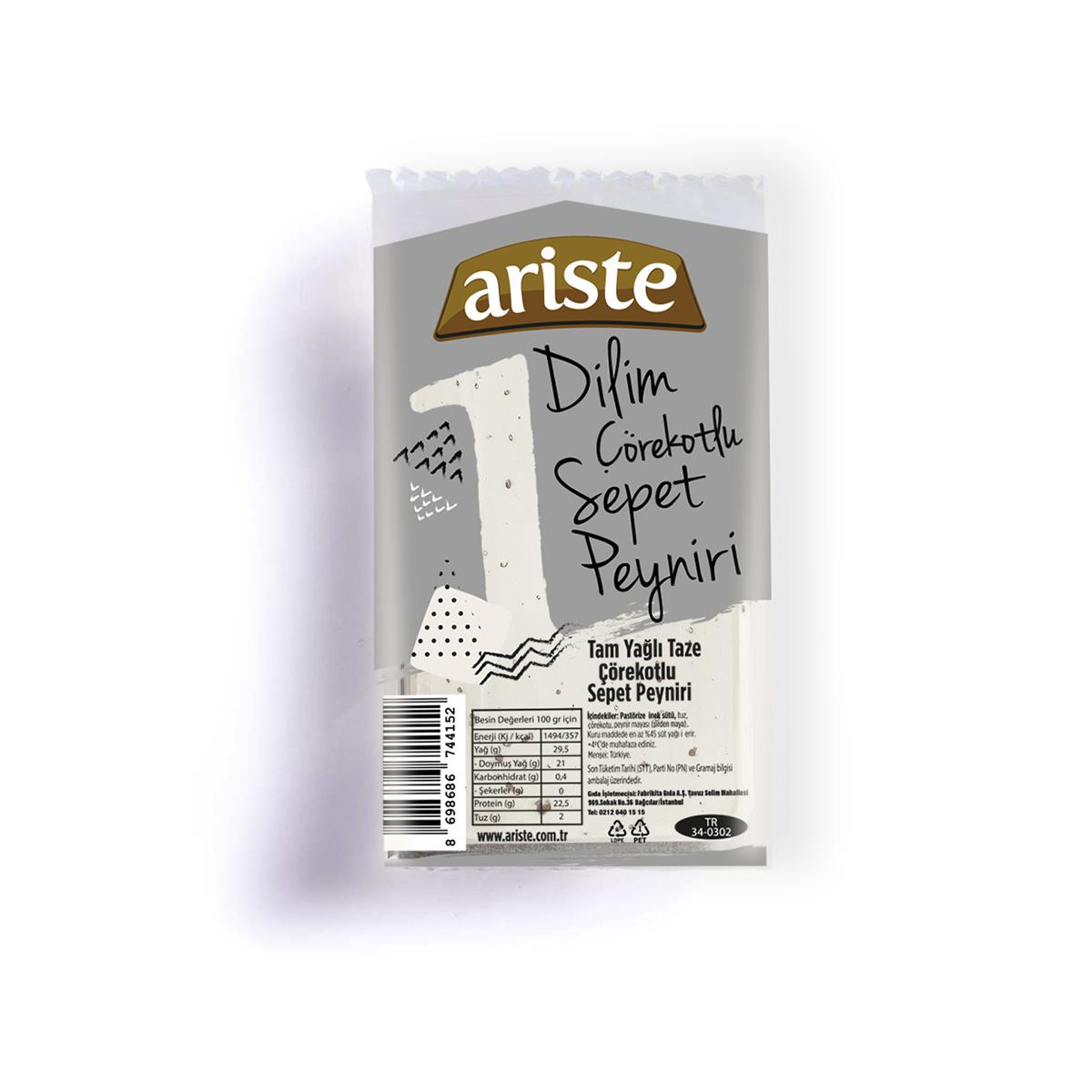 Keyif Serisi – 1 Dilim Çörekotlu Sepet Peyniri 40 gr – Tam Yağlı