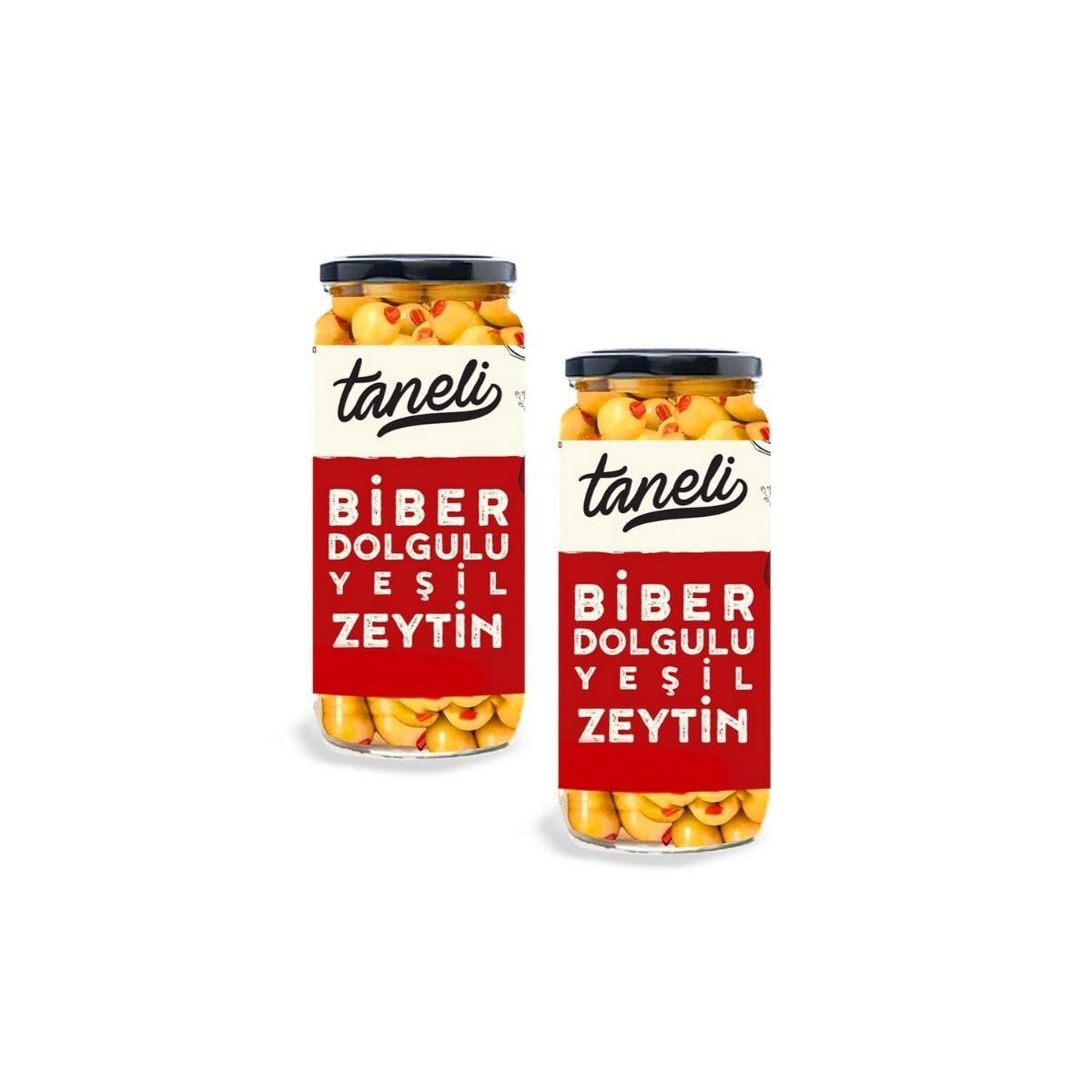 2li Biber Dolgulu – Biberli Yeşil Zeytin 600 gr (300 gr x 2)