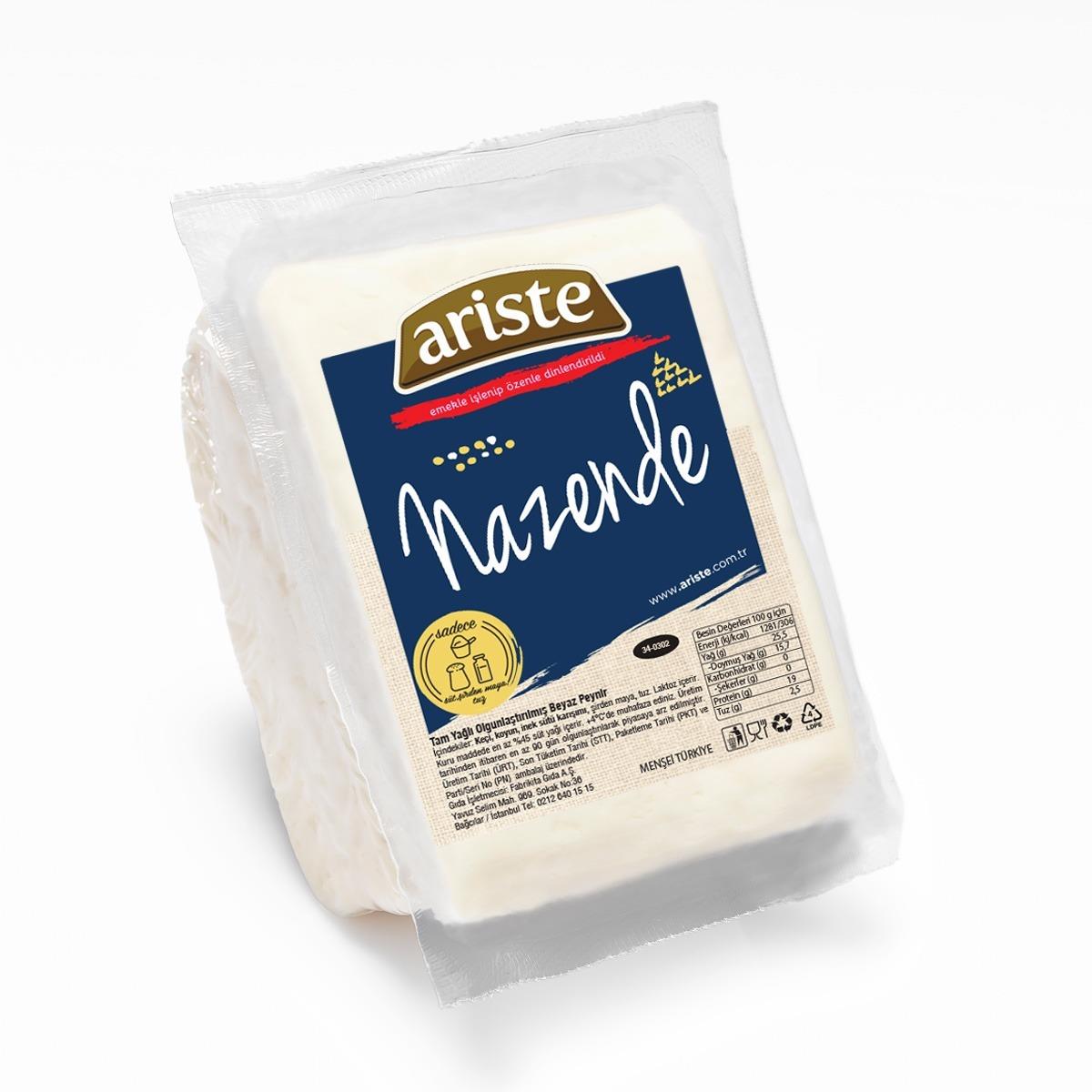 2li Nazende Tam Yağlı Beyaz Peynir 900 gr (450 gr x 2) – Keçi Sütü Ağırlıklı