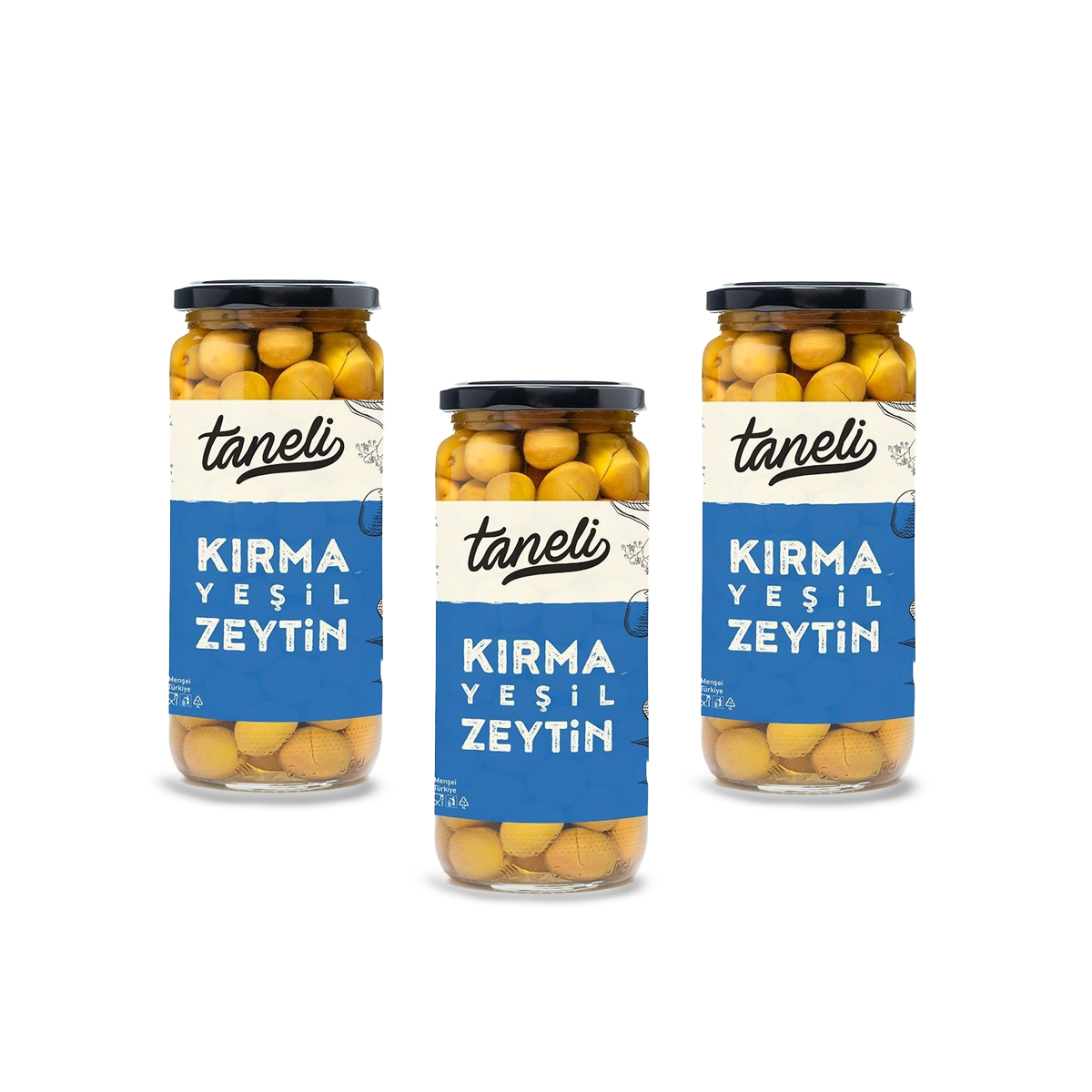 3lü Kırma Yeşil Zeytin 900 gr (300 gr x 3)