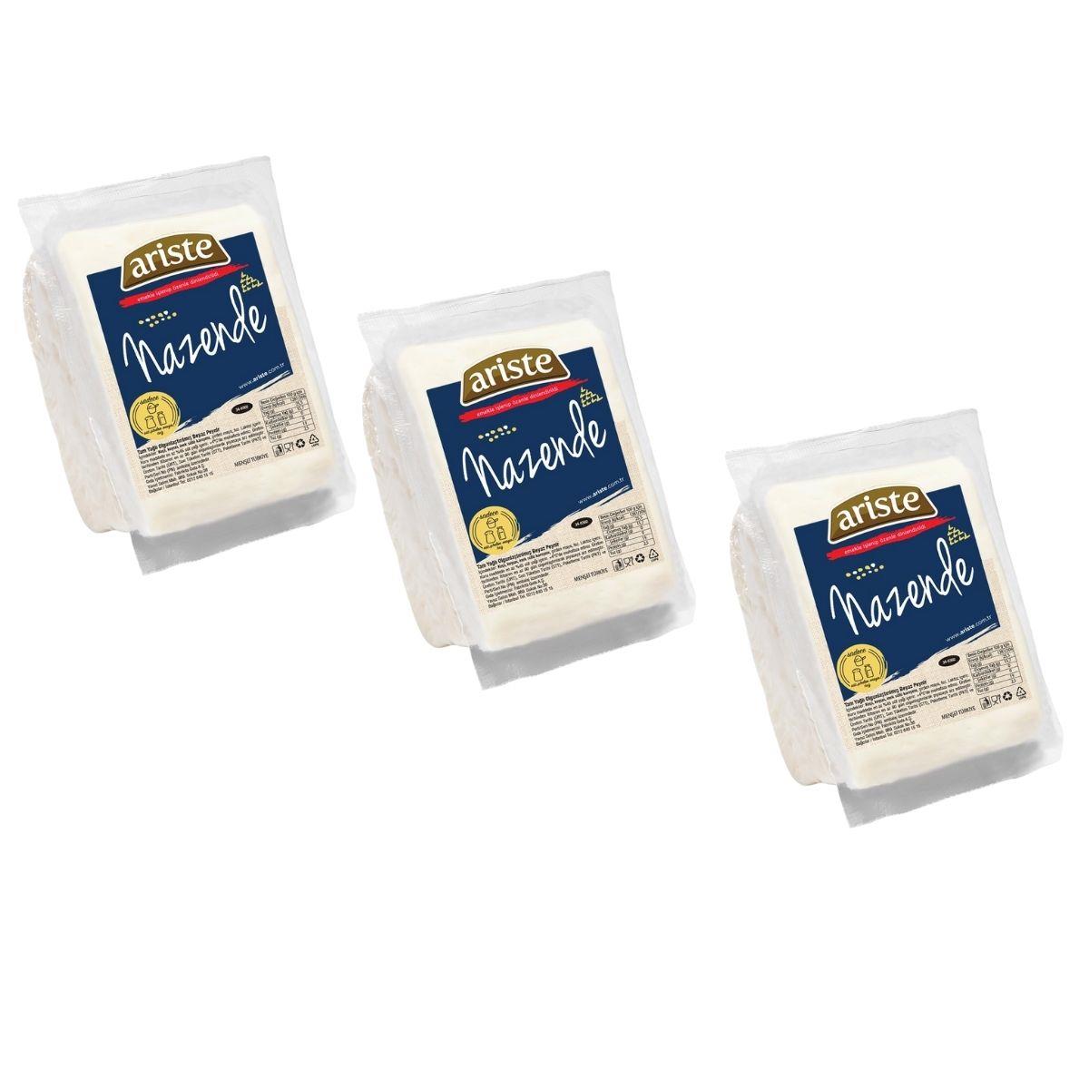 3lü Nazende Tam Yağlı Beyaz Peynir 1350 gr (450 gr x 3) – Keçi Sütü Ağırlıklı