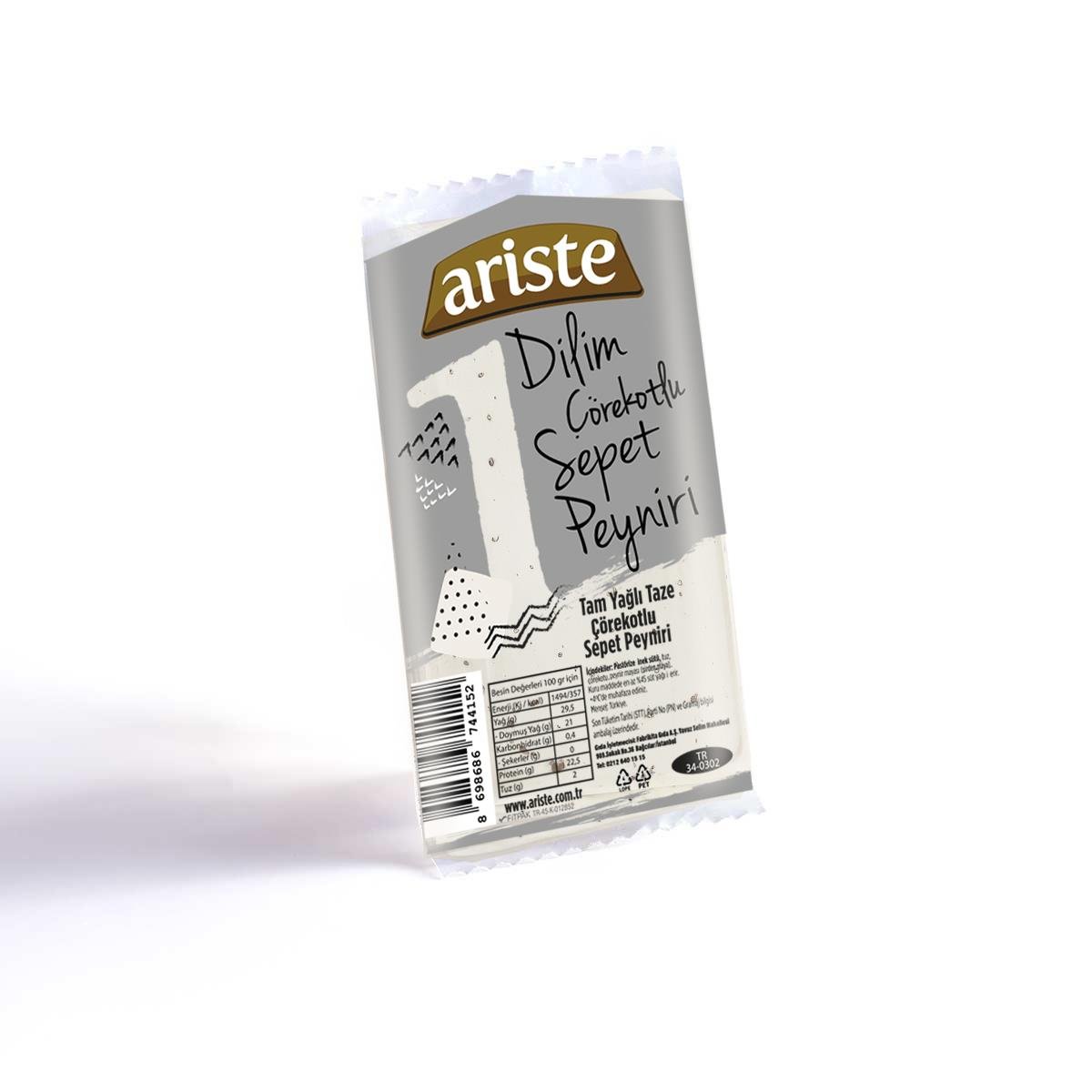 Keyif Serisi – 1 Dilim Çörekotlu Sepet Peyniri 40 gr – Tam Yağlı