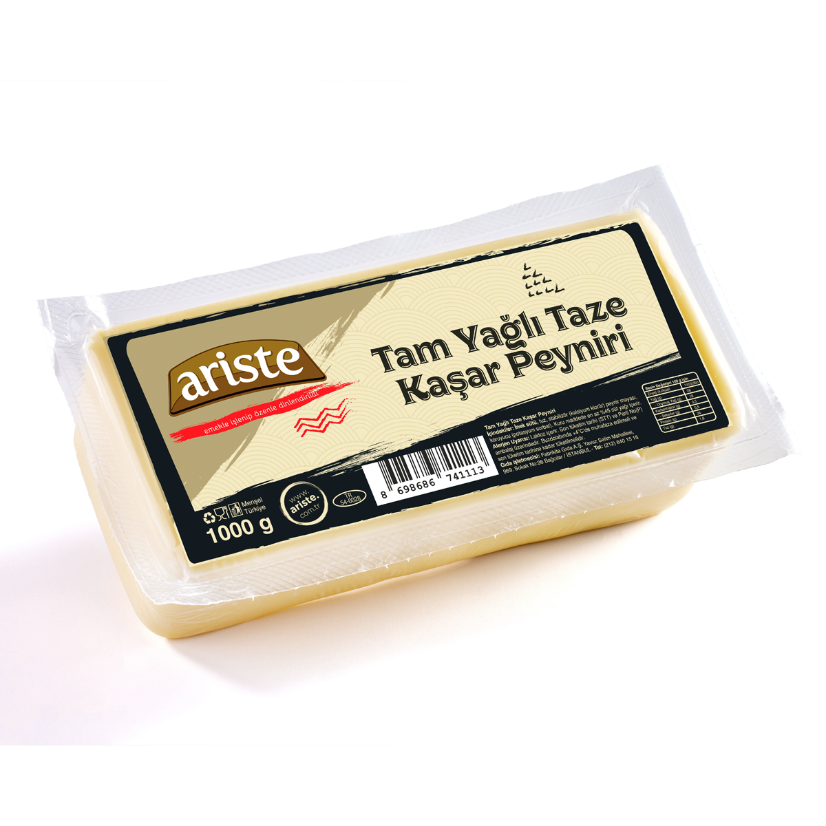 Tam Yağlı Taze Kaşar Peyniri 1000 gr
