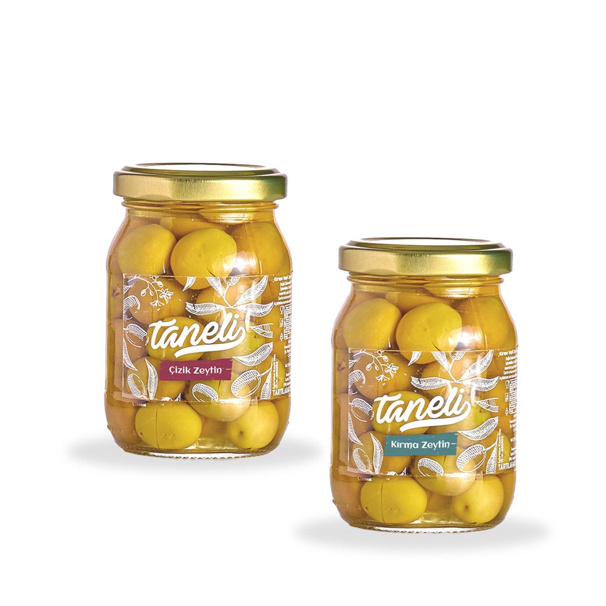 Çizik Yeşil Zeytin ve Kırma Yeşil Zeytin 200 gr (100 gr x 2)
