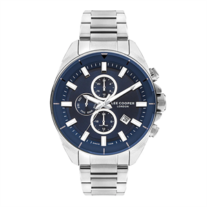 Lee Cooper LC07830 Erkek Orjinal Kol Saati Yeni Sezon Gümüş İçi Mavi Fonksiyonlu Takvimli + Bileklik Hediyeli