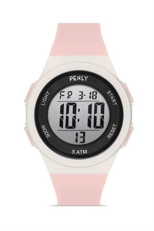 Penly Su Geçirmez Dijital Çocuk Kol Saati 348 Model Pembe +4 Renk Kronometre-Alarmlı 5ATM 