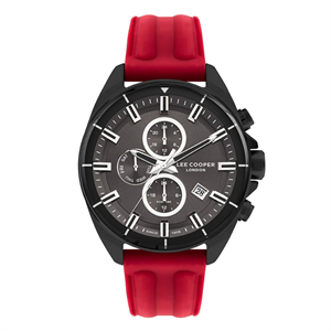 Lee Cooper LC07881 Erkek Orjinal Kol Saati Yeni Sezon Slikonlu Kırmızı Renk Fonksiyonlu Takvimli + Bileklik Hediyeli