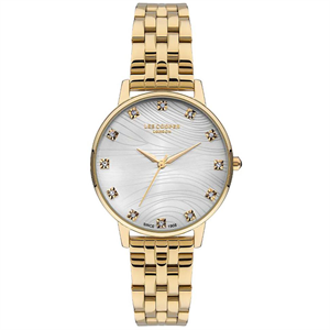 Lee Cooper LC07402 Kadın Orjinal Kol Saati Yeni Sezon Çelik Kordon Altın Renk İçi Taşlı + Bileklik Hediyeli