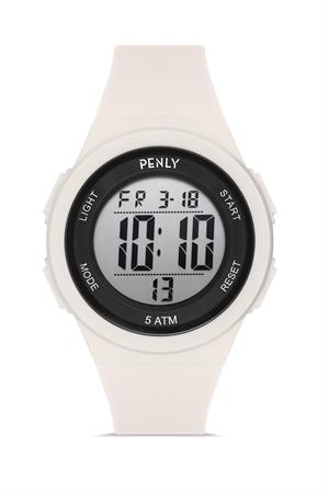 Penly Su Geçirmez Dijital Çocuk Kol Saati 348 Model Beyaz +4 Renk Kronometre-Alarmlı 5ATM 